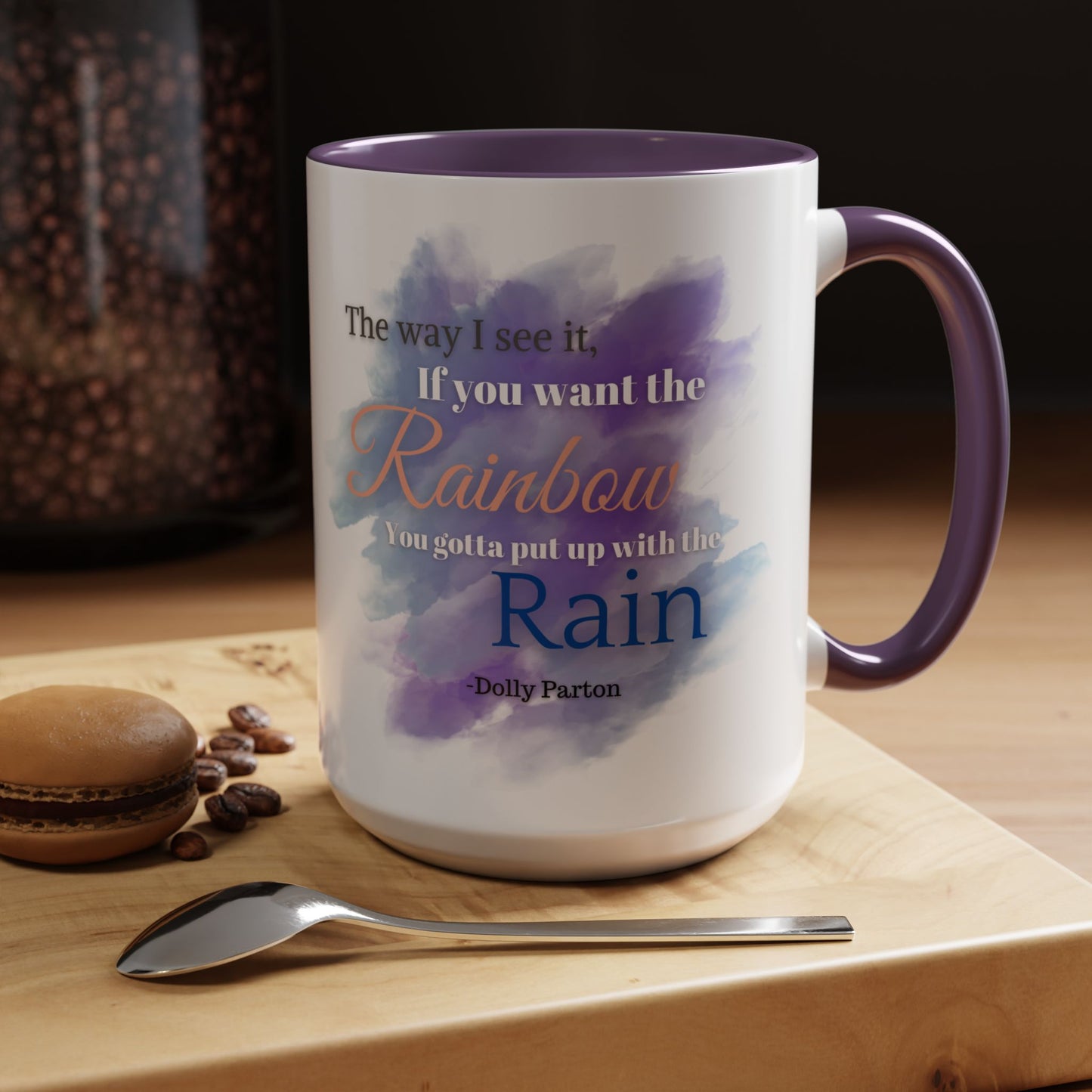 Mug, Dolly Parton Quote Coffee Cup, Accent Ceramic Drinkware, Motivational Tea Mug, Inspirational Quote, 15oz