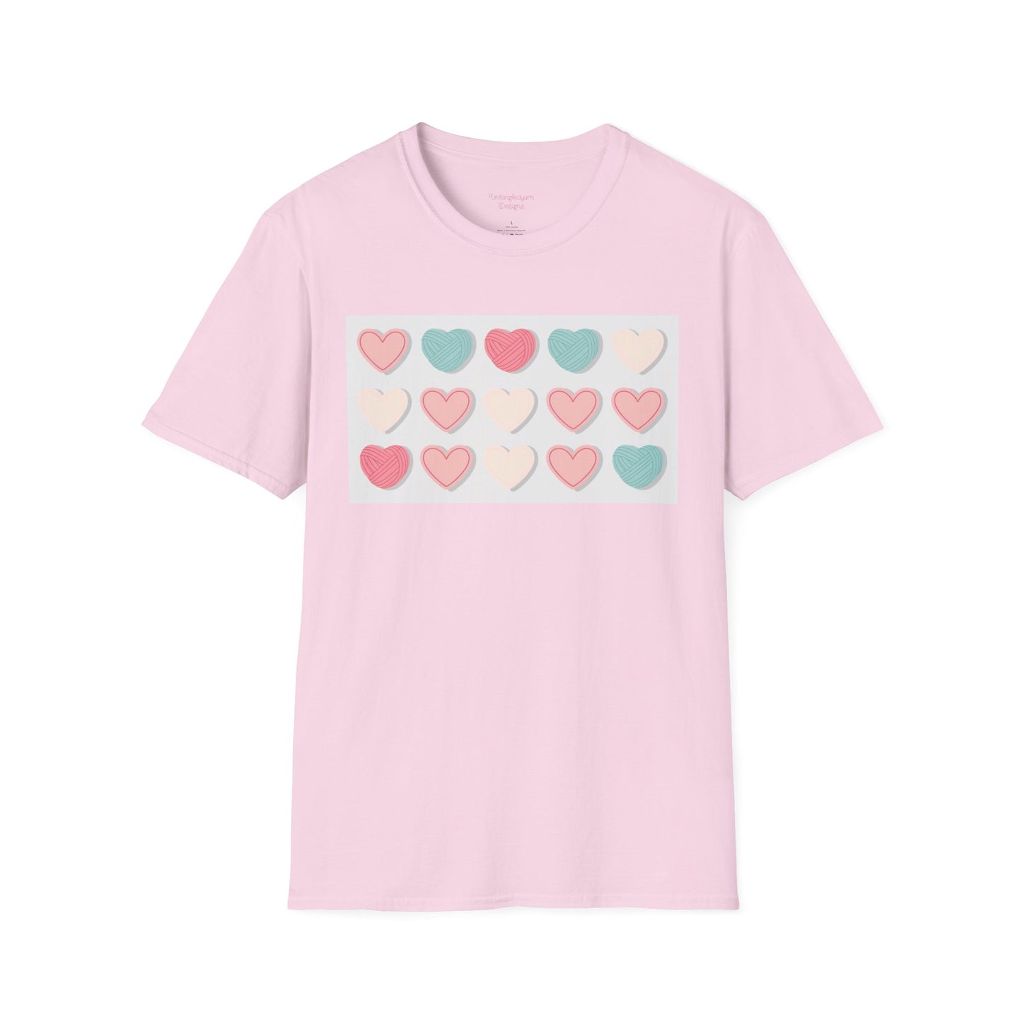 Yarn Hearts Graphic Tee, Knitting Love Shirt, Crafty Gift Idea, Softstyle T-Shirt for Knitters, Cute Heart Design Top, Craft Lovers Tee