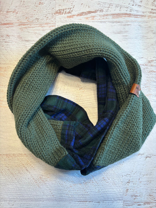 Half knit half flannel infinity scarf