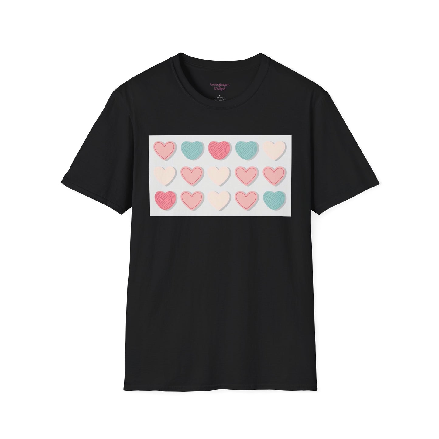 Yarn Hearts Graphic Tee, Knitting Love Shirt, Crafty Gift Idea, Softstyle T-Shirt for Knitters, Cute Heart Design Top, Craft Lovers Tee