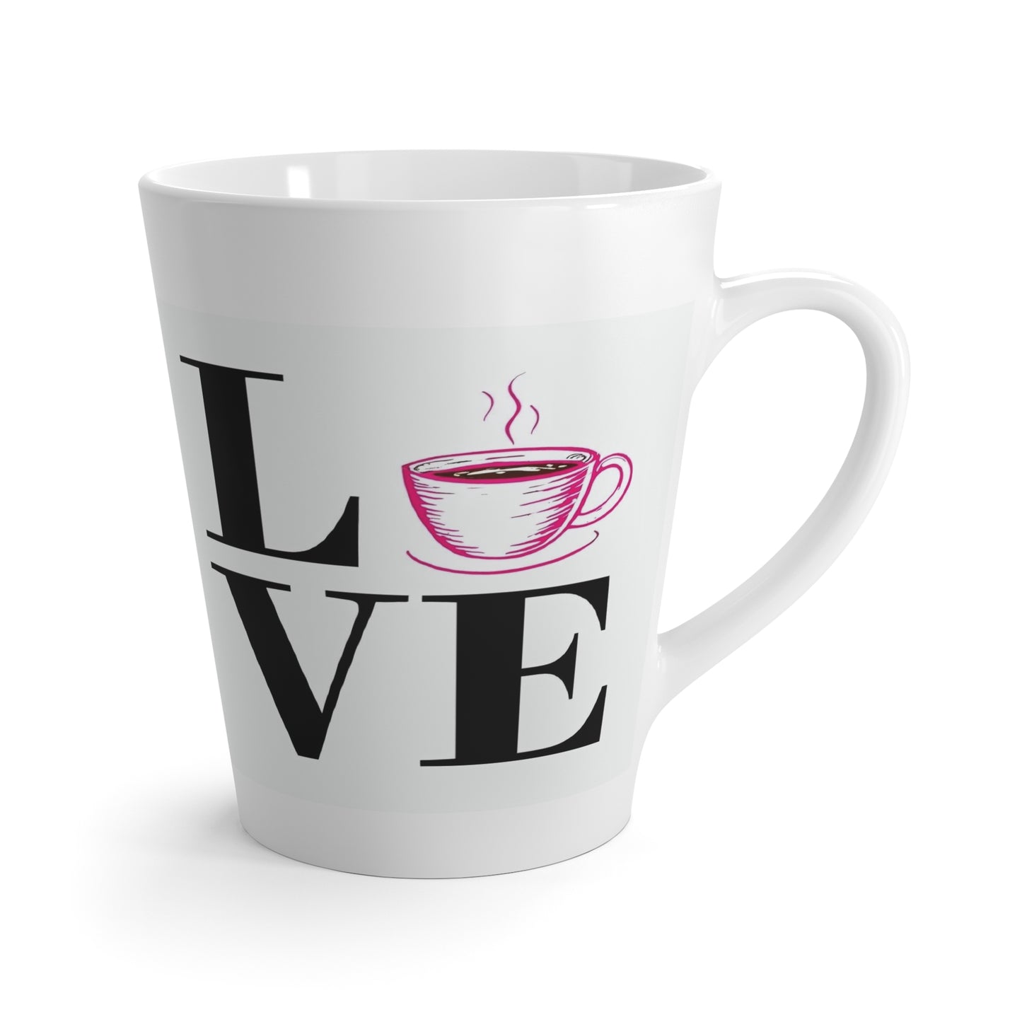 LOVE Latte Mug, Coffee Lover Gift, Hot Drink Cup, Tea Mug, Coffee Shop Decor