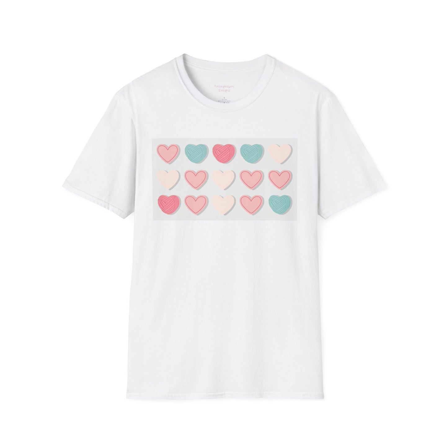 Yarn Hearts Graphic Tee, Knitting Love Shirt, Crafty Gift Idea, Softstyle T-Shirt for Knitters, Cute Heart Design Top, Craft Lovers Tee