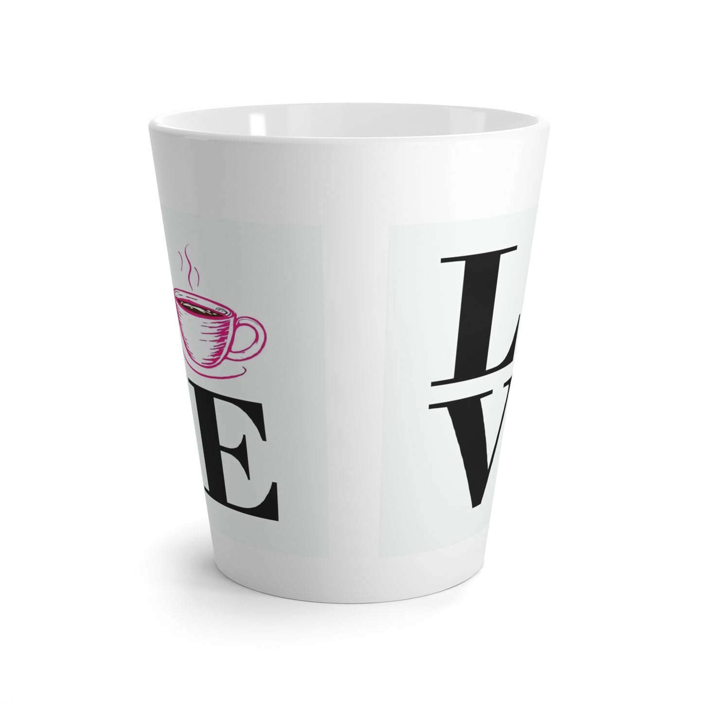 LOVE Latte Mug, Coffee Lover Gift, Hot Drink Cup, Tea Mug, Coffee Shop Decor