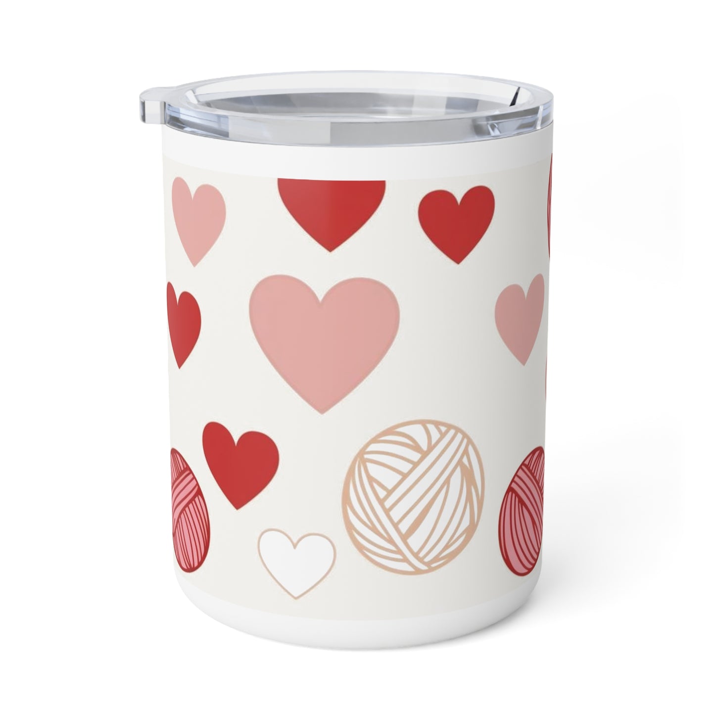 Yarn Lover Mug, Knitter Gift, Heart Design Cup, Cute Coffee Tumbler, Cozy Drinkware, Knitting Enthusiast Gift, Mother's Day Present