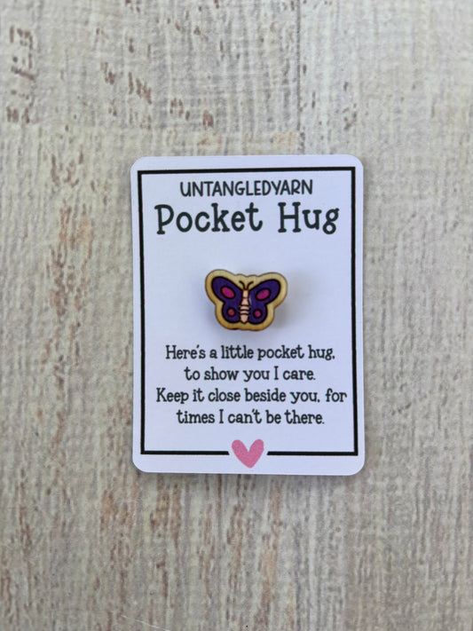 Pocket Hug - Heart, Bee, Butterfly, Sheep, Flower includes card